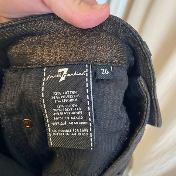 7 For All Mankind- Metallic Skinny Jeans- 26 - Picture 5 of 7